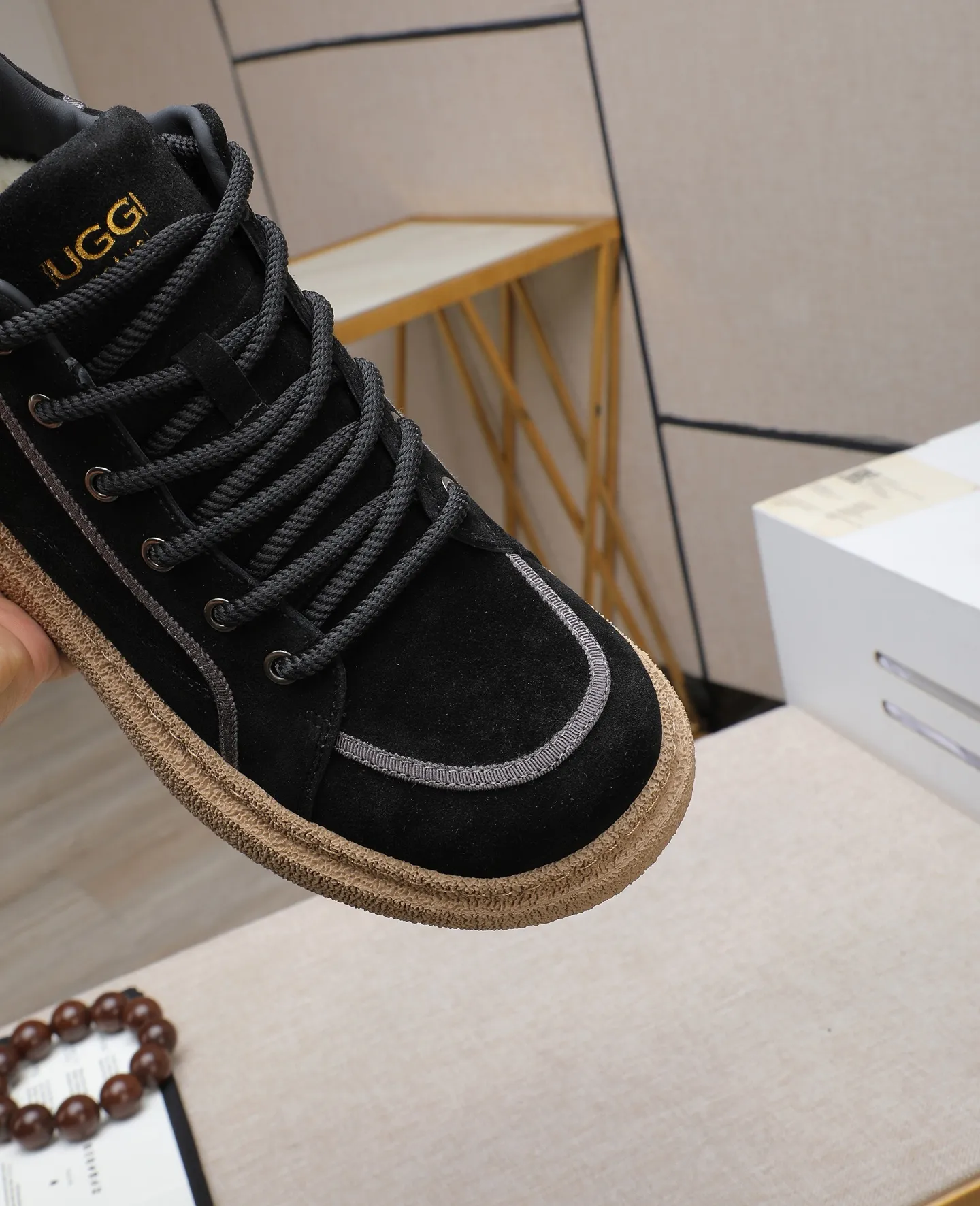 Men's shoes 💰600 IUGGI new retro presbyopia men's shoes, casual and versatile, full of high-end sense, fashionable, luxury and personalized style, joint style, retro presbyopia factor, full of handsome style, first layer suede cowhide, wool lining, rubber outsole, light and non-slip size: 39-44